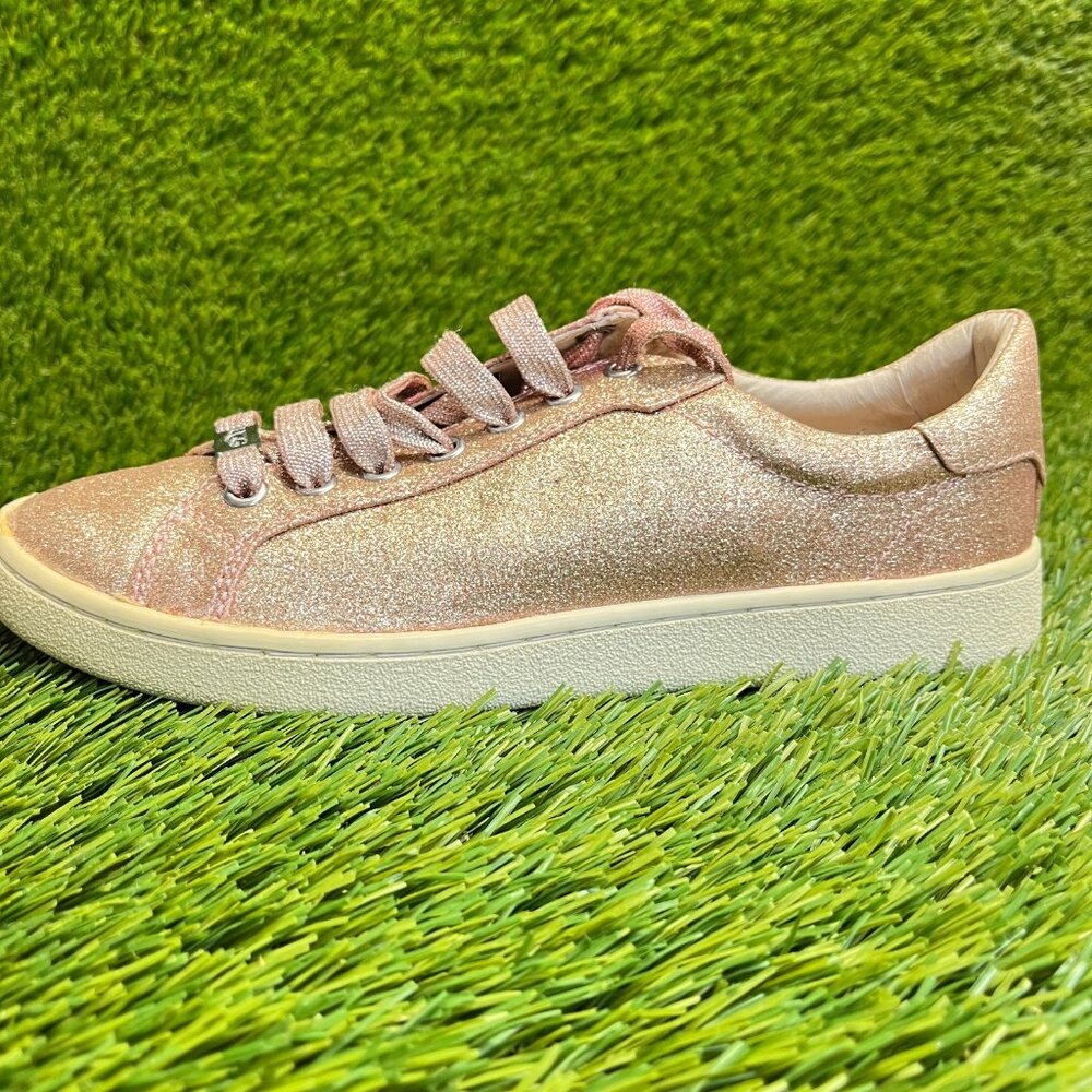 UGG Milo Glitter Womens Size 7 Pink White Athletic Walking Shoes Sneakers - Picture 3 of 10